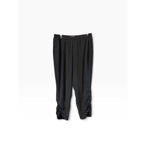 Black Label by Chicos Womens Ruched Hem Pull On Cropped Pants Black Size 1